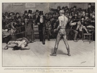 Una Supervivencia del Pugilismo, una Pelea con Guantes en 1896, ¡Tiempo! de Henry Marriott Paget